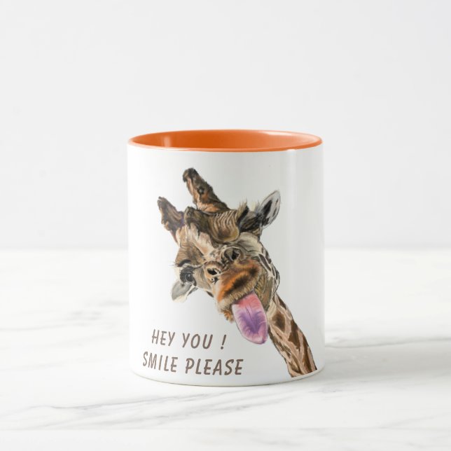 Taza Gracioso Giraffe Mug SMile - Personalizado Textos (Centro)