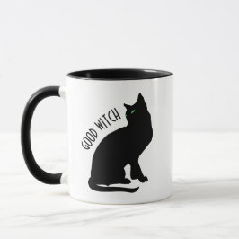 Taza Gracioso Halloween Buena Bruja Negro Cat Mug