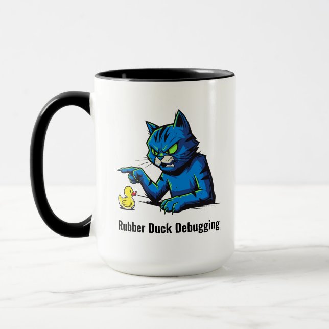 Taza Gracioso Ilustracion de depuración del pato de gom (Izquierda)