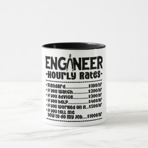 Taza Gracioso ingeniero por hora