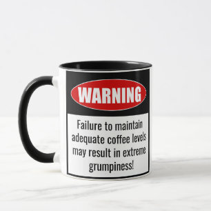 Taza Gracioso Mug: ¡Advertencia! ¡Mantener Niveles De C