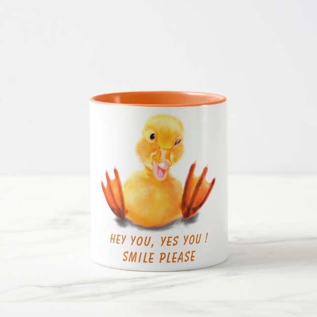 Taza Gracioso Mug con juguetona sonrisa - Tu texto (Centro)
