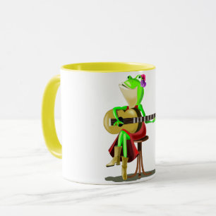 Taza Gracioso Mug con sana tocando guitarra
