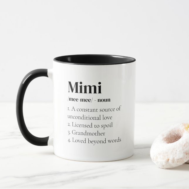 Taza Gracioso Mug De Definición Mimi (Con donut)