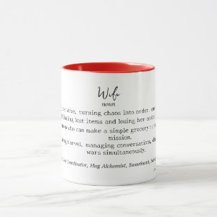 Taza Gracioso Mug Personalizado de Definición de Esposa