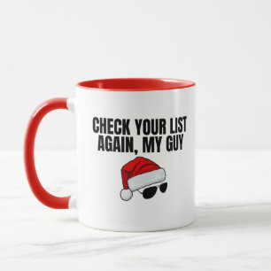 Taza Gracioso Navidad de la lista Santa Nice Sassy Mug