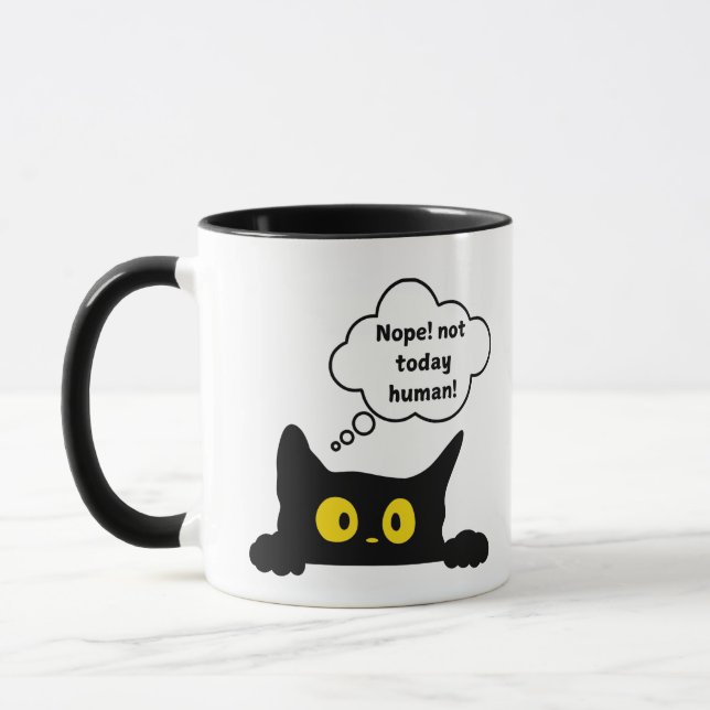 Taza Gracioso No No Hoy Mug De Gato Humano (Izquierda)
