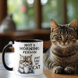 Taza Gracioso, no un gato matutino
