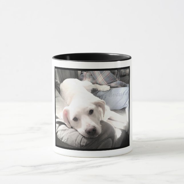 Taza Gracioso perro blanco adorable 60 cumpleaños (Centro)