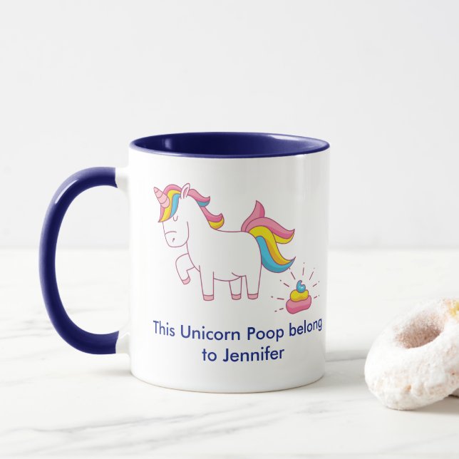 Taza Gracioso Personalizado mágico Unicornio (Con donut)