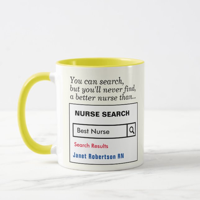 Taza Gracioso Personalizado Mejor Enfermera Regalo Mug (Izquierda)