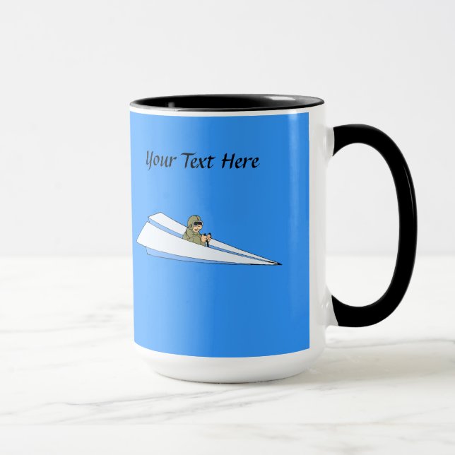 Taza Gracioso piloto de avión de papel (Derecha)