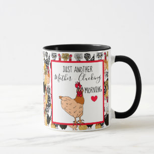 Taza Gracioso pollo Pun   Cotización de pollo Humor mat