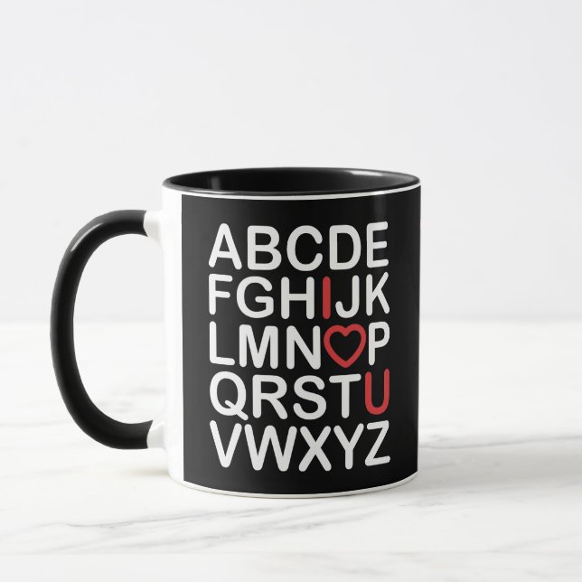 Taza Gracioso porque te amo el alfabeto (Izquierda)
