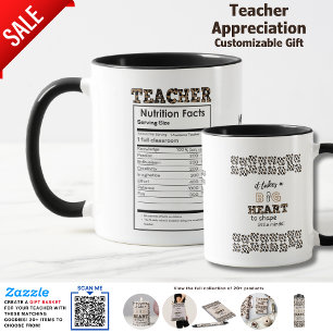 Taza Gracioso profesor de datos nutricionales cita fina