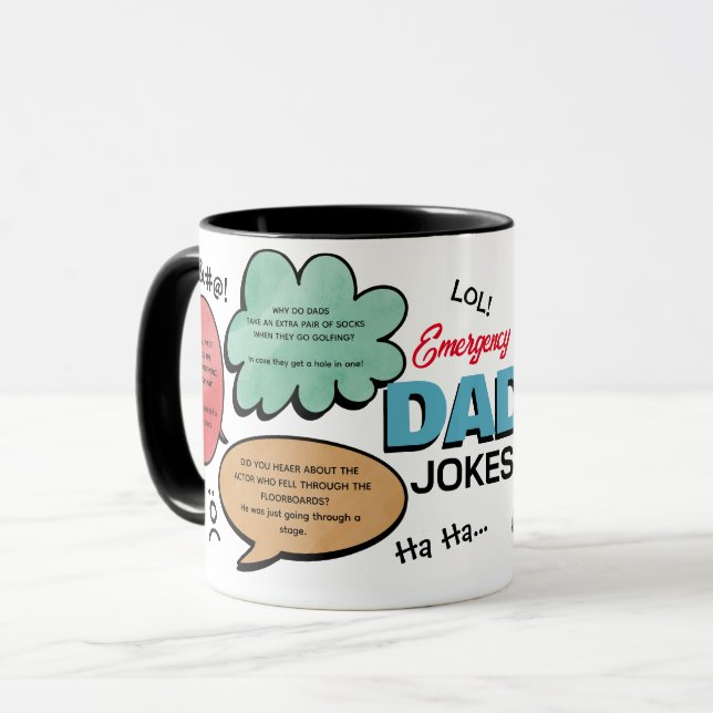 Taza Gracioso regalo de Chistes de emergencia para papá (Anverso izquierdo)