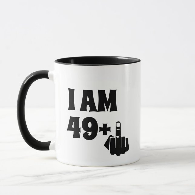 Taza Gracioso regalo de cumpleaños número 50, 49 más un (Izquierda)