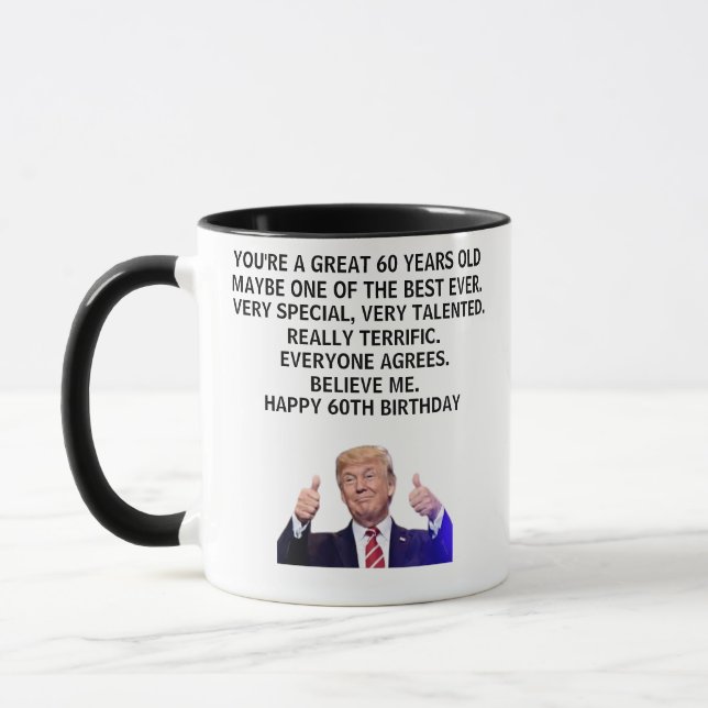 Taza Gracioso regalo de cumpleaños número 60, cumpleaño (Izquierda)