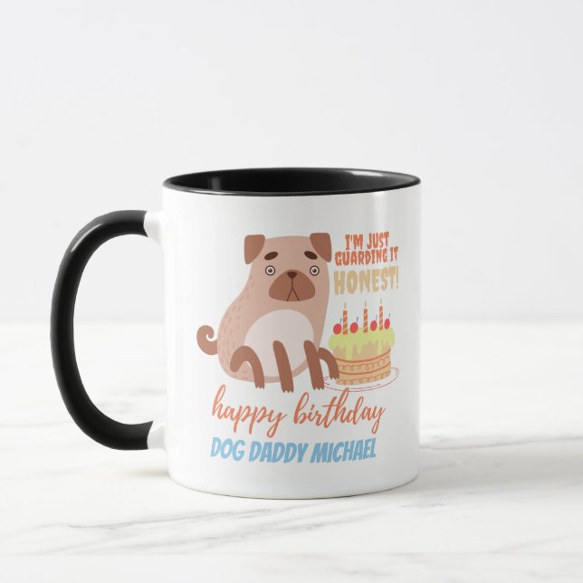 Taza Gracioso regalo de cumpleaños para papá de PUG DOG (Izquierda)