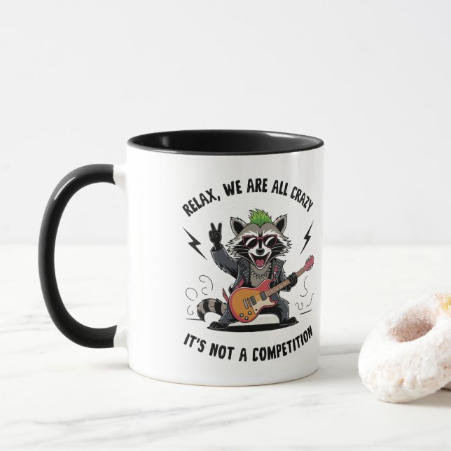 Taza Gracioso Rocking Racoon (Con donut)