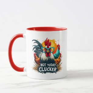 Taza Gracioso Rooster "Not Today Clucker" Farm Life Art