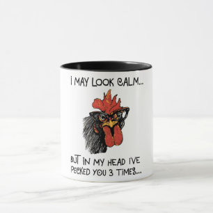 Taza Gracioso Rooster/ Te he recogido tres veces