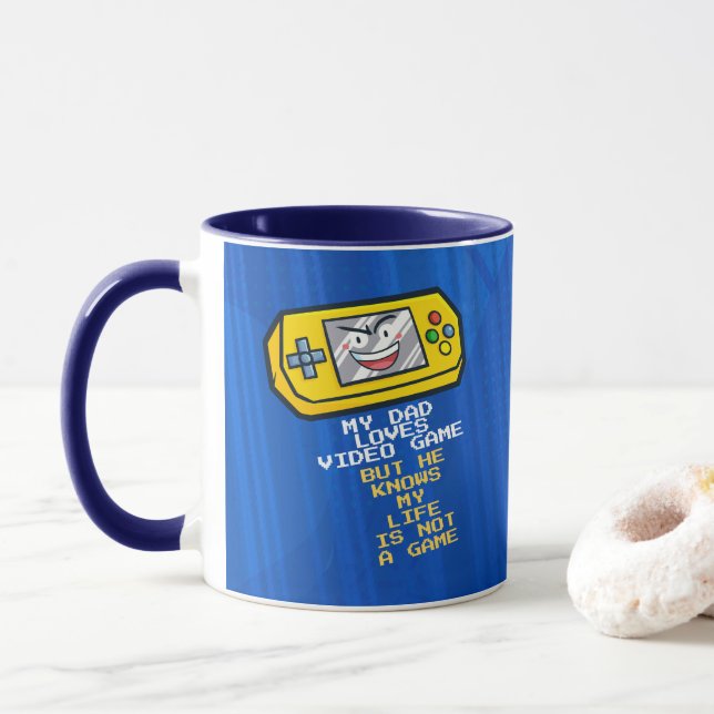 Taza Gracioso saludo del Día del Padre Portátil Amarill (Con donut)