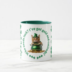 Taza Gracioso San Patricio Mug - Leprechaun Cat