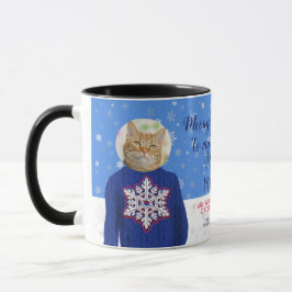 Taza Gracioso Su Gato En Navidades Feo Dulce Foto