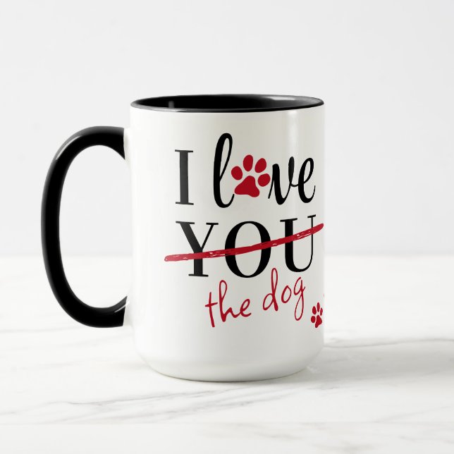 Taza Gracioso Te Amo Personalizado Perro Mascota Foto S (Izquierda)