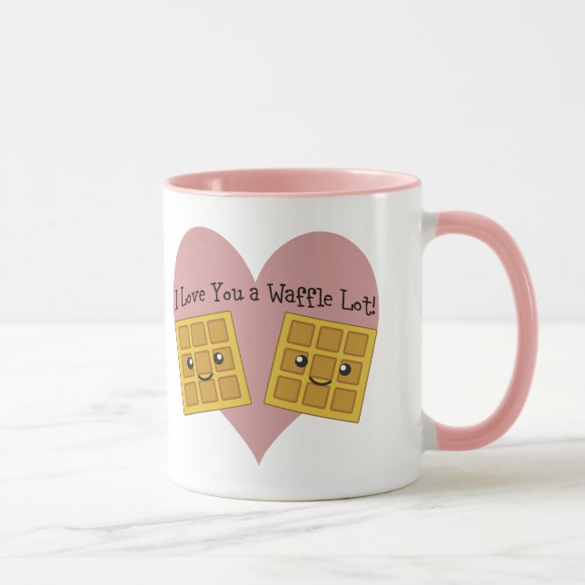 Taza Gracioso Te Amo Un Waffle Lot Cute Kawaii Waffles (Derecha)