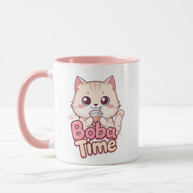 Taza Gracioso té de burbuja Anime Kitten Art (Izquierda)