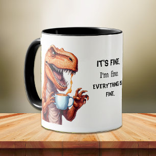 Taza Gracioso Tyrannosaurus Rex Dino I'm Fine Office