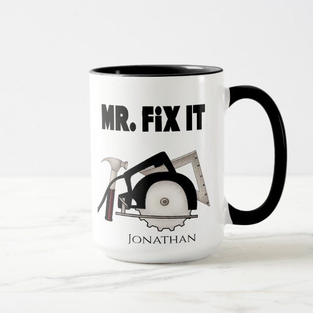 Taza Gracioso y personalizado Sr. Fix It Mug (Derecha)