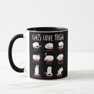 Taza Graciosos gatos adoran diferentes posiciones de yo