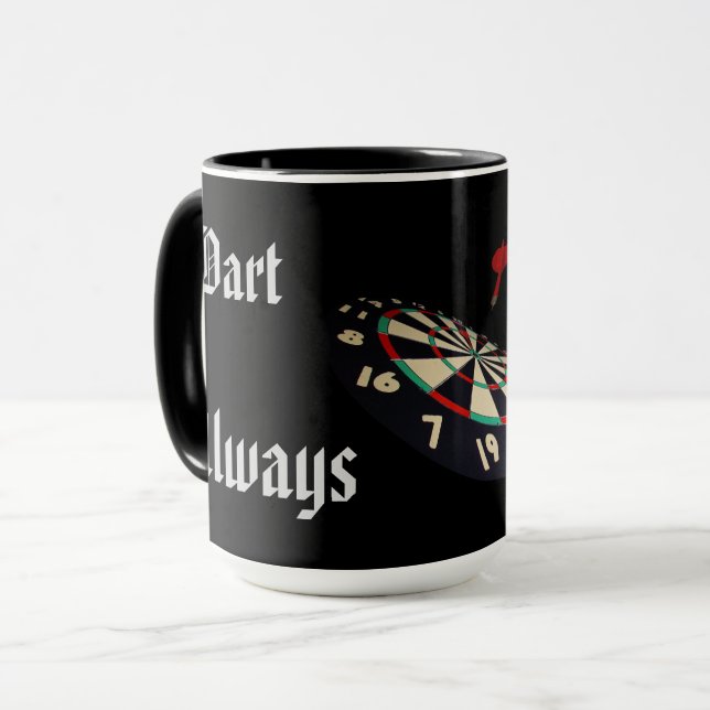 Taza Graciosos Jugadores De Darts Puntuando, Café Combo (Anverso izquierdo)