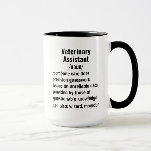Taza Graciosos regalos de definición de asistente veter (Derecha)