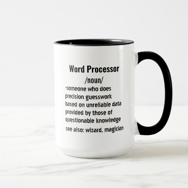 Taza Graciosos regalos de definición de procesador de W (Derecha)