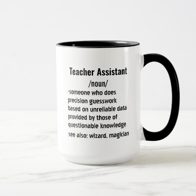 Taza Graciosos regalos de definición de profesor asiste (Derecha)