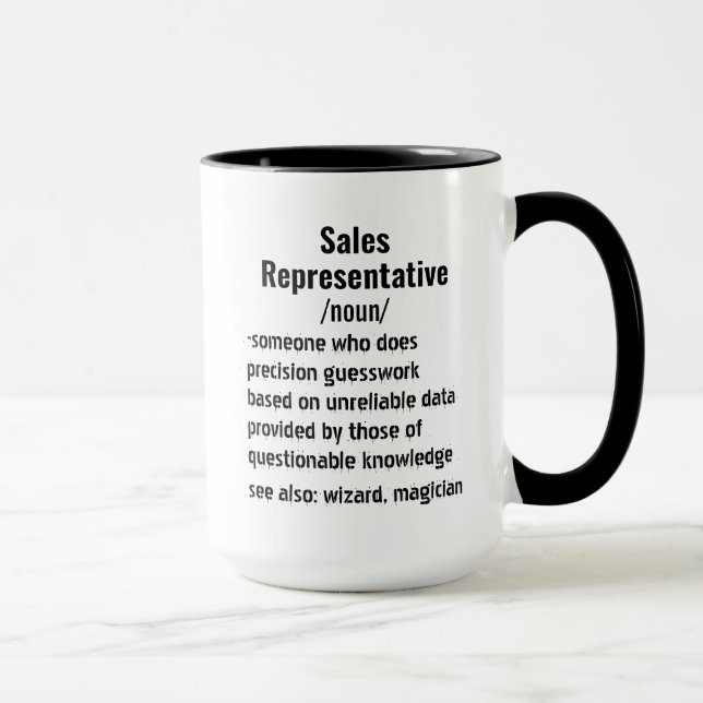 Taza Graciosos regalos de definición de representante d (Derecha)