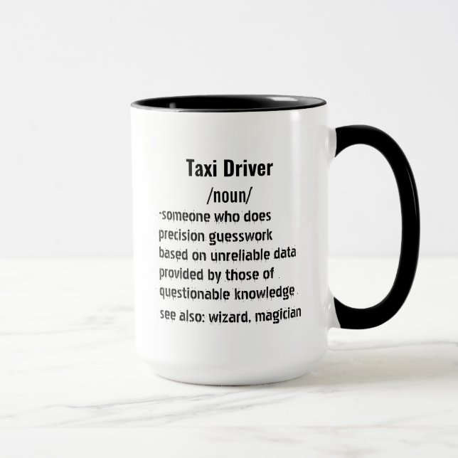 Taza Graciosos regalos de definición de taxista para ho (Derecha)