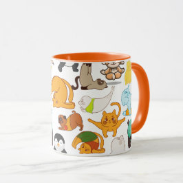 Taza graciosos Yoga Poses Con Animales