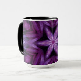 Taza Gradiente cardíaco Purpurinoso de caleidoscopio pú