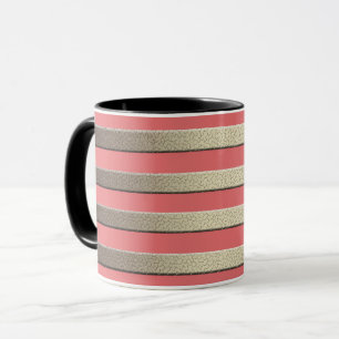 Taza Gradiente de destellos dorados rayado líneas rayas