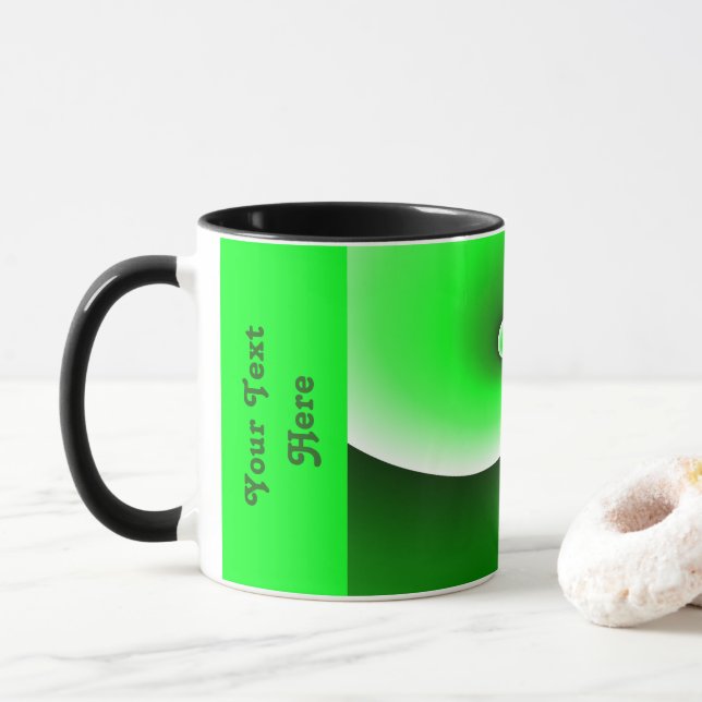 Taza Gradiente de espiral blanca verde (Con donut)