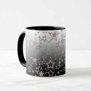 Taza gradiente de Navidad brillo brillo confeti estrell
