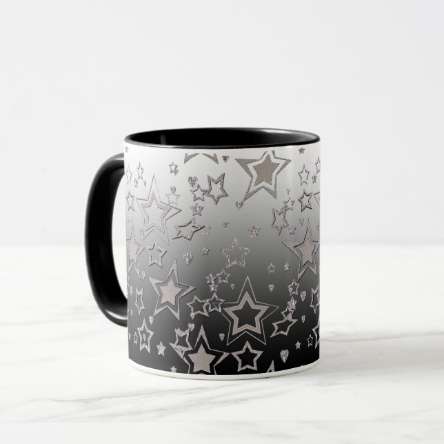 Taza gradiente de Navidad brillo brillo confeti estrell (Anverso izquierdo)