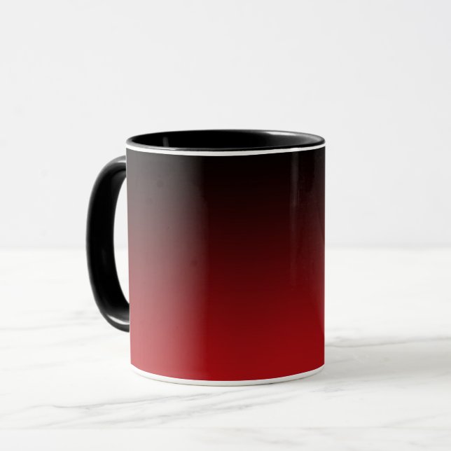 Taza Gradiente negro y rojo. (Anverso izquierdo)