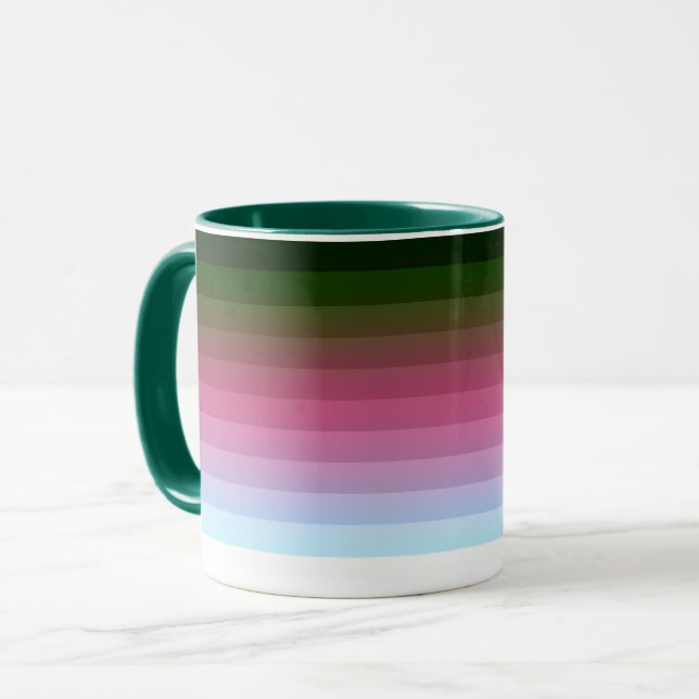 Taza Gradiente ombre raya difuminada suave multicolor (Anverso izquierdo)