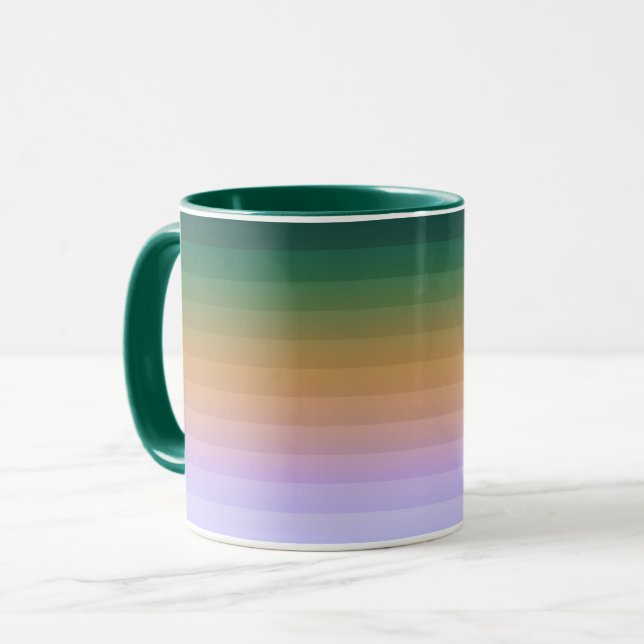 Taza Gradiente ombre raya forrada suave verde borroso b (Anverso izquierdo)